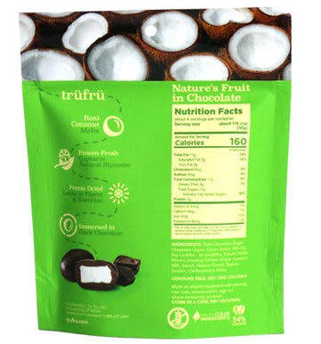 Tru Fru Real Coconut Melts Hyper-Dried Fresh In Dark Chocolate, 4.2 Ounce Bag