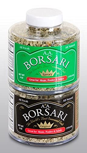 Borsari Seasoned Salt Combo - Multi-Use All Purpose Savory And Original Seasonings - Gourmet Sea Salt Blends With Herbs And Spic