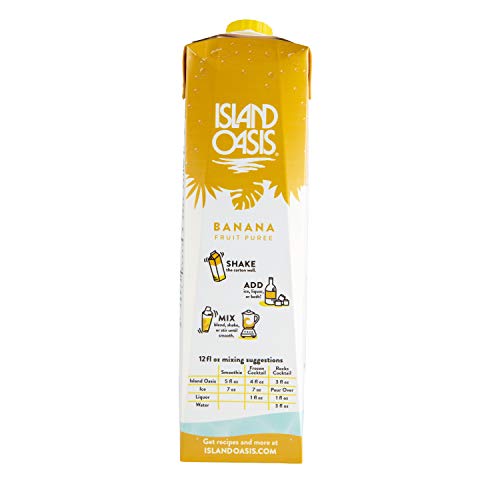 Island Oasis Banana Fruit Puree Beverage Mix, 33.9 Fluid Ounce (Pack Of 12)