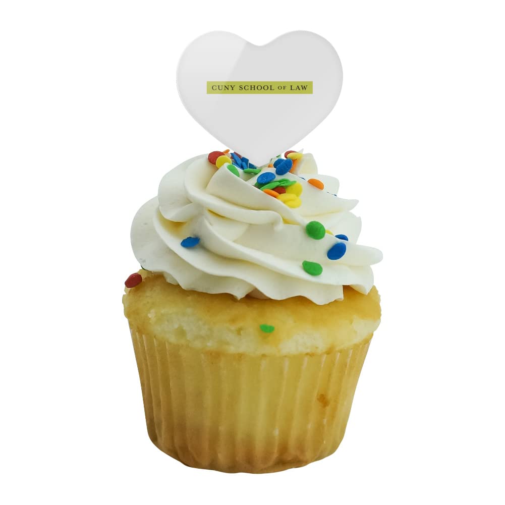 GRAPHICS & MORE Cupcake Picks Set of 6 - Acrylic Decoration Toppers - CUNY School of Law Heart Design