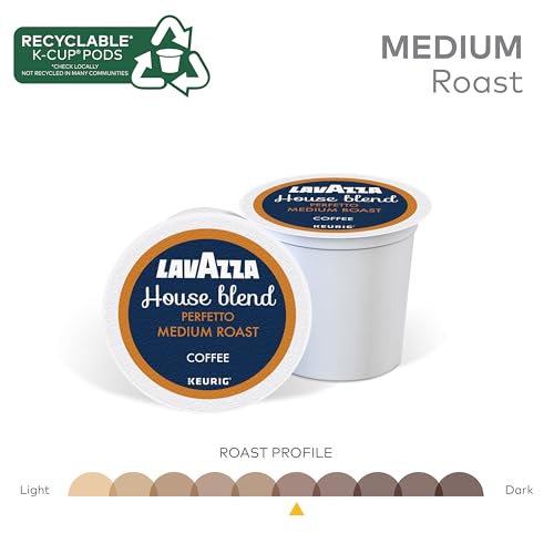 Lavazza House Blend Perfetto Keurig K-Cup Pods, Medium Roast, 100% Arabica, 44 Pods (22 Count Pack of 2)