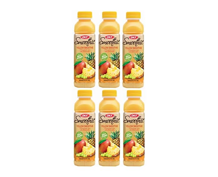 OKF Smoothie, Multi Vitamin enhanced New Drink, 16.9 Fluid Ounce (Yellow Smoothie, 6 Pack)