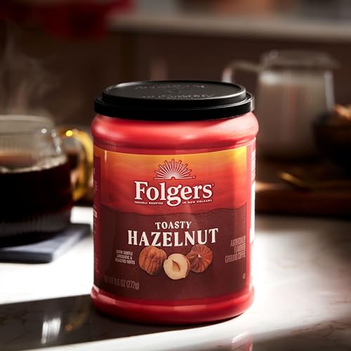 Folgers Toasty Hazelnut Flavored Ground Coffee, 9.6 Ounce