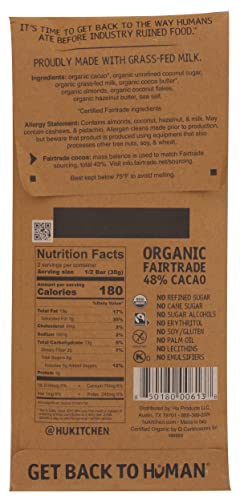 HU Organic Almond Crunch + Coconut Flakes in Milk Chocolate Bar, Gluten Free, No Refined Sugar, 2.1 Ounces (Pack Of 6)