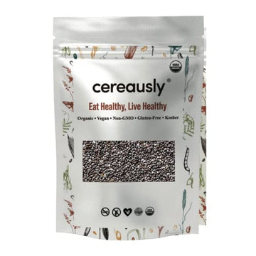 Cereausly Organic Black Chia Seeds In Bulk | 4 Lb | Non-Gmo | Kosher | Gluten-Free | Vegan