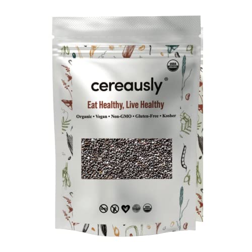 Cereausly Organic Black Chia Seeds In Bulk | 4 Lb | Non-Gmo | Kosher | Gluten-Free | Vegan