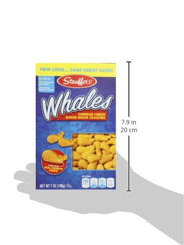 Stauffer'S, Whales, Baked Cheddar Snack Crackers, 7Oz Box (Pack Of 4)