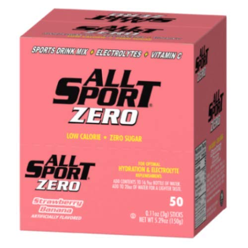 All Sport Powder Hydration Stick, Zero Calorie, Performance Electrolyte Drink Mix, Sugar Free, 2X Potassium, Strawberry Banana,