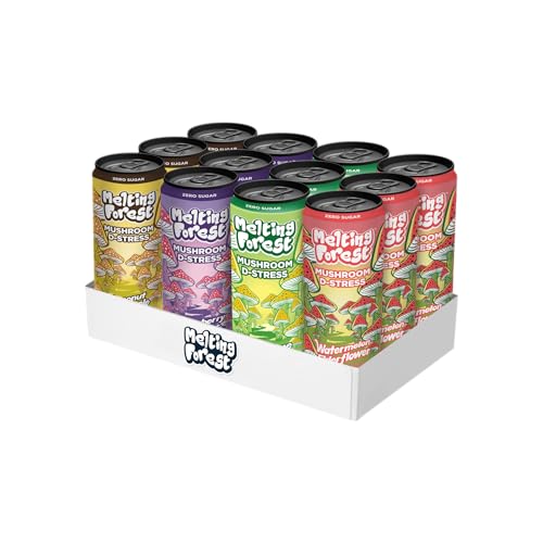 Melting Forest Mushroom D-Stress Drink - Variety Pack - 4 Flavors - 12 Pack