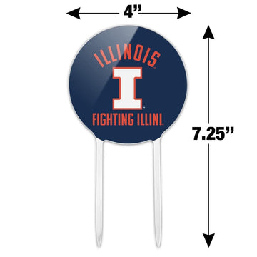 GRAPHICS & MORE Acrylic Cake Topper - University of Illinois Logo, Multi, One Size