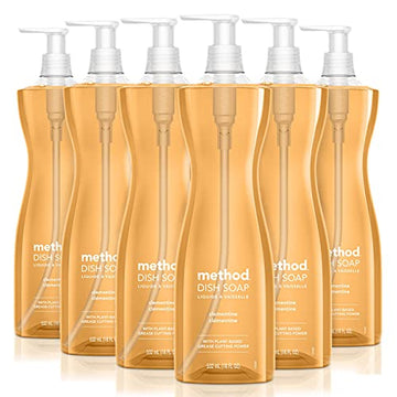 Method Gel Dish Soap, Clementine, Biodegradable Formula, Tough On Grease, 18 Fl Oz (Pack Of 6)