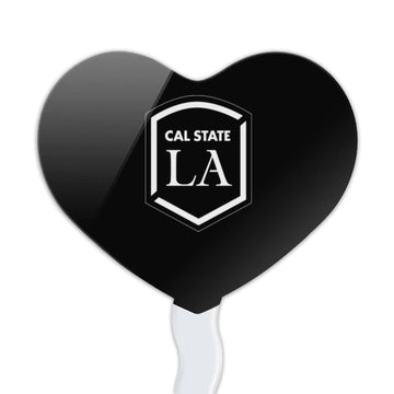 GRAPHICS & MORE Cupcake Picks Set of 6, Acrylic, California State University Los Angeles Secondary Logo Heart Design