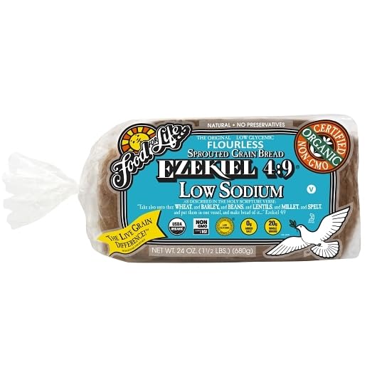 Food For Life Non-gmo Ezekiel 4:9, Low Sodium Sprouted Whole Grain Bread, 24 Ounce (Pack of 6)