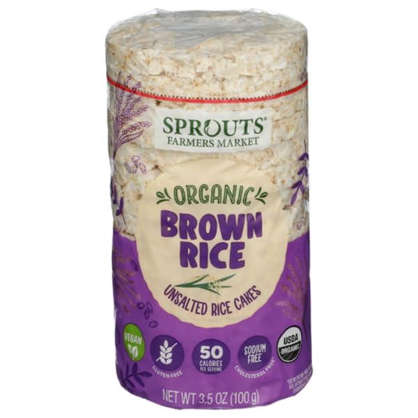 Sprouts Organic Unsalted Brown Rice Cakes, 3 oz.