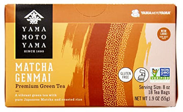 Yamamotoyama Matcha Genmai Green Tea 18 Bags (Pack Of 6)