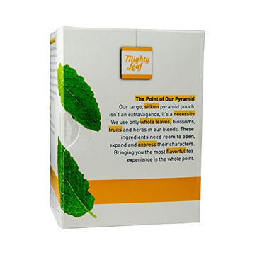 Mighty Leaf Whole Leaf Tea, Organic Mint Melange, 15 Tea Bags Individual Pyramid-Style Tea Sachets Of Uncaffeinated Organic Mint Tea, Delicious Hot Or Iced, Sweetened Or Plain