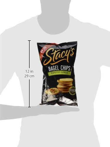 Stacys Toasted Garlic Flavored Bagel Chips, 7 Ounce (Pack of 12)