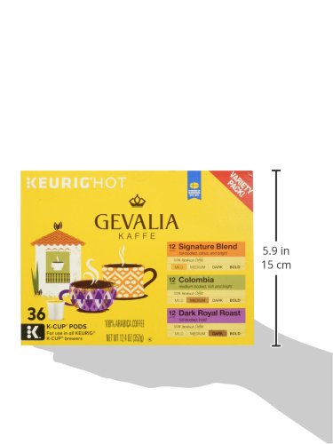 Gevalia Coffee K-Cup Pods Variety Pack, Signature Blend, Columbian And Dark Royal Roast, 36 Count