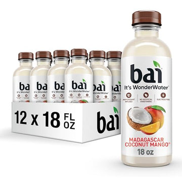 Bai Antioxidant Infused Water Beverage Madagascar Coconut Mango with Vitamin C and No Artificial Sweeteners 18 Fluid Ounce Bottle 12 Pack