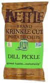 Kettle Brand Potato Chips, Krinkle Cut Dill Pickle Kettle Chips, 5 Oz