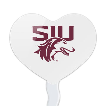 GRAPHICS & MORE Cupcake Picks Set of 6 - Acrylic Heart Toppers - Southern Illinois University - One Size