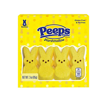 Peeps, Yellow Marshmallow Bunny Easter Candy, Gluten Free, 3 Oz