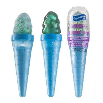 Ice Cream Cone Shaped Candy Dippers 24-Pack - Candy Pop With Flavored Candy Powder Cones In Assorted Colors (Kosher, Net Wt 13.55 Oz, 384G)