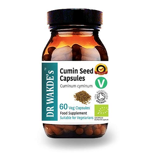 Dr WakdeS Organic Cumin Seed Units Organic | 60 Veg Caps | Ayurvedic Dietary Support | Vegan | 100% Herbal | Quantity Discounts | Same Day Dispatch