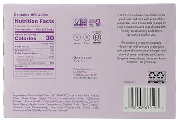 OLIPOP Minis Prebiotic Soda Pop Classic G Pantry Pack Packed with Prebiotics Fiber and Botanicals Gluten Free Vegan GMO Free 7.5oz (6-Cans)