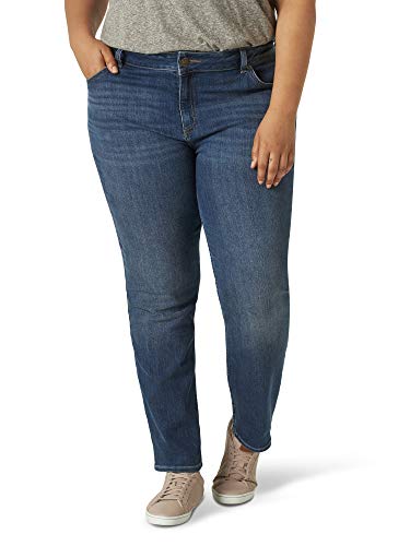 Lee Womens Size Regular Fit Straight Leg Jean, Seattle, 20 Plus Petite