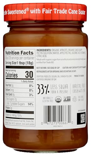 Crofters Organic Apricot Spread - Family Size Premium Fruit Spread