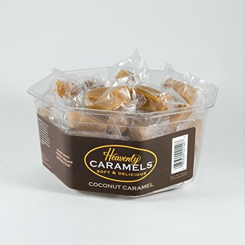 Heavenly Caramel Gourmet Soft and Chewy Caramel Candies, Coconut Flavor, 45 Count Tub