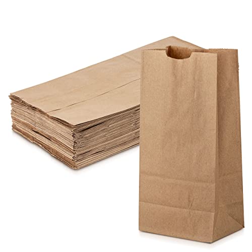 Mt Product Brown Paper Bags - 8 Lbs. Capacity, Multipurpose Grocery Bags - Disposable Paper Lunch Bags Perfect For Shopping, Sto