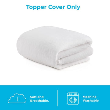 Linenspa 4 Inch Mattress Topper Cover California King - Cover Only - Machine Washable - Breathable - Non Slip - Cover For Mattre