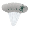 GRAPHICS & MORE Cupcake Toppers Set of 6, Acrylic, Michigan State Spartans Heart Love Design