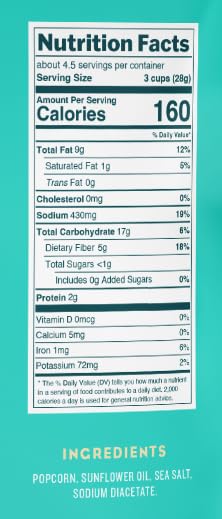 Live Love Pop Salt and Vinegar Popcorn 4.4 oz. (4 pack)