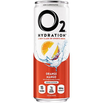 O2 Sports Recovery Drink | 120% Electrolytes | Orange Mango | 12 oz Cans (Pack of 12)