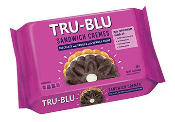 Tru-Blu Assorted Sandwich Creme Cookies - Vanilla, Duplex & Lemon - 12 Ounce (Pack of 3) - No Artificial Ingredients, Made in the USA