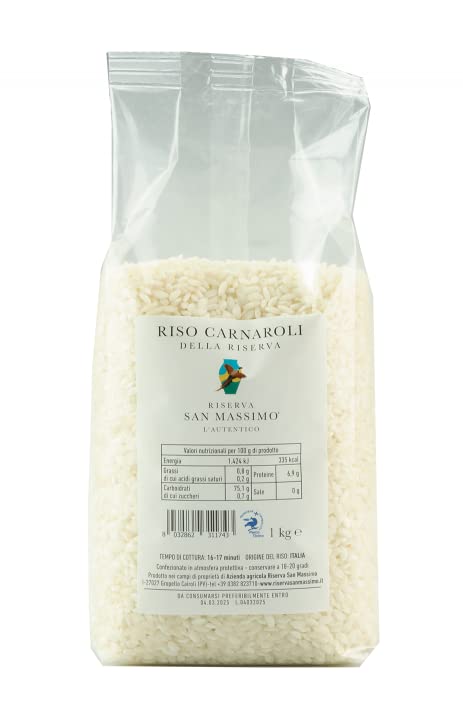 Carnaroli Risotto Rice from Italy - Ultra Premium Italian Gourmet Rice - Grown in the wetlands of the Ticino River Natural Reser
