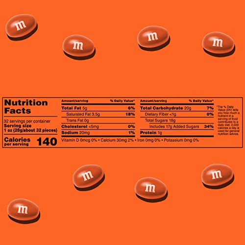 M&Ms Peanut Orange Chocolate Candy - 2Lbs Of Bulk Candy In Resealable Pack For Candy Buffet, Birthday Parties, Theme Meetings, C