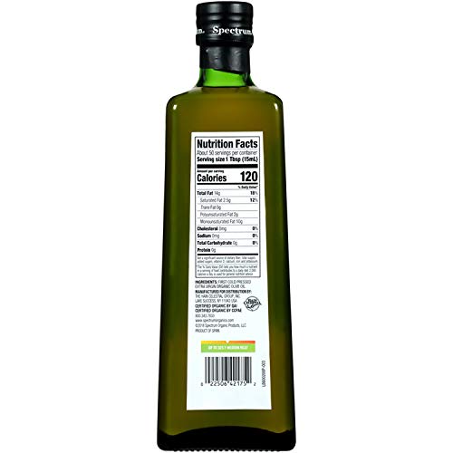 Spectrum Organic Olive Oil, Unrefined Extra Virgin, 25.4 Ounce