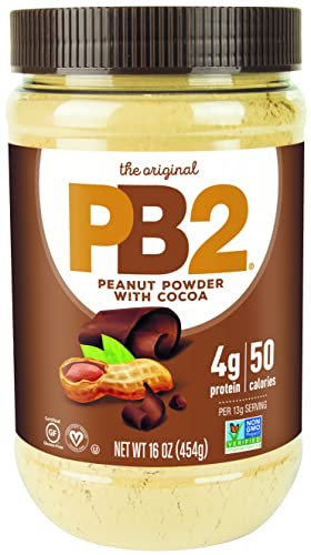 Pb2 Powdered Chocolate Peanut Butter With Cocoa - 4G Of Protein, 90% Less Fat, Certified Gluten Free, Only 50 Calories Per Serving For Shakes, Smoothies, Low-Carb, Keto Diets