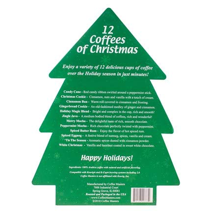 Christmas Coffee Gift 12 Single Serve Keurig Compatible K Cups Coffee Pods Advent Calendar For Adults Assortment- Holiday Coffee