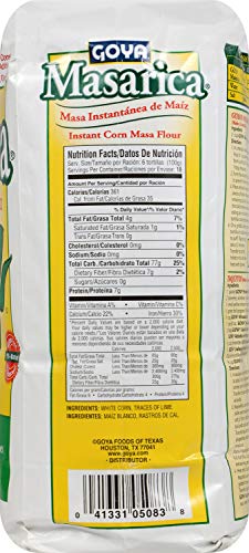 Goya Foods Masarica Instant Corn Masa Flour, 4 lb (64 oz) - Perfect for Tamales and Tortillas