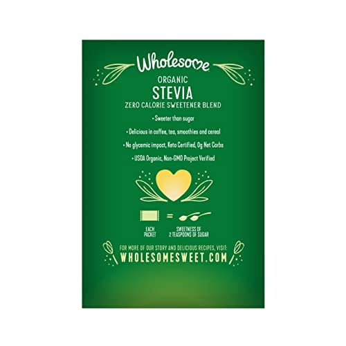 Wholesome Sweeteners Organic Stevia Sweetener, 75-Count, 2.65 oz (Pack of 3)