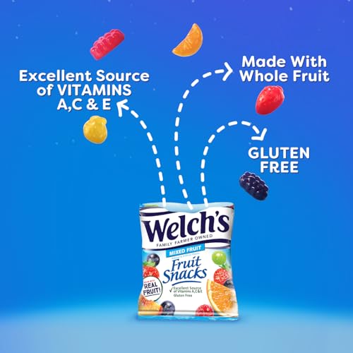 Welch s Fruit Snacks, Mixed Fruit, Perfect for School Lunches, Sharing Size Bags, 5 oz (Pack of 12)