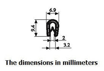 Edge Trim Black Small, Fits Edge 116 To 18 Inch, Length 10 Feet (305 Meter)