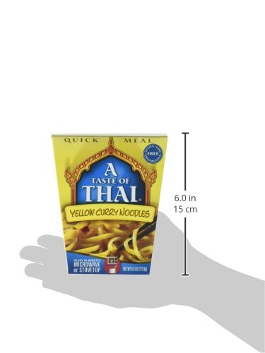 A Taste Of Thai Yellow Curry Noodles - 4.5Oz Pack Of 6 Heat & Eat Instant Noodles Flavored With Classic Thai Sauce | Gluten-Free