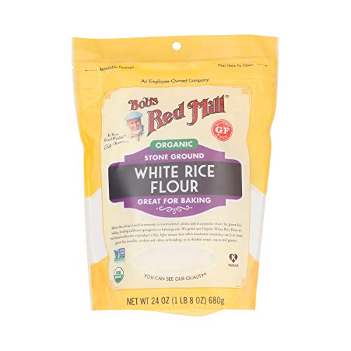 Bobs Red Mill Organic White Rice Flour, Non-GMO, Vegan, Kosher, 24oz (Pack of 1)