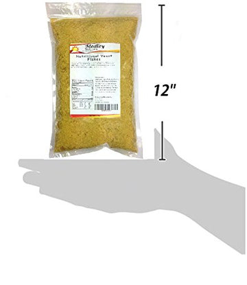 Nutritional Yeast Flakes 1 lb. Fortified - Gluten Free - Non GMO - Vegan - Vegetarian Support Formula Medley Hills Farm